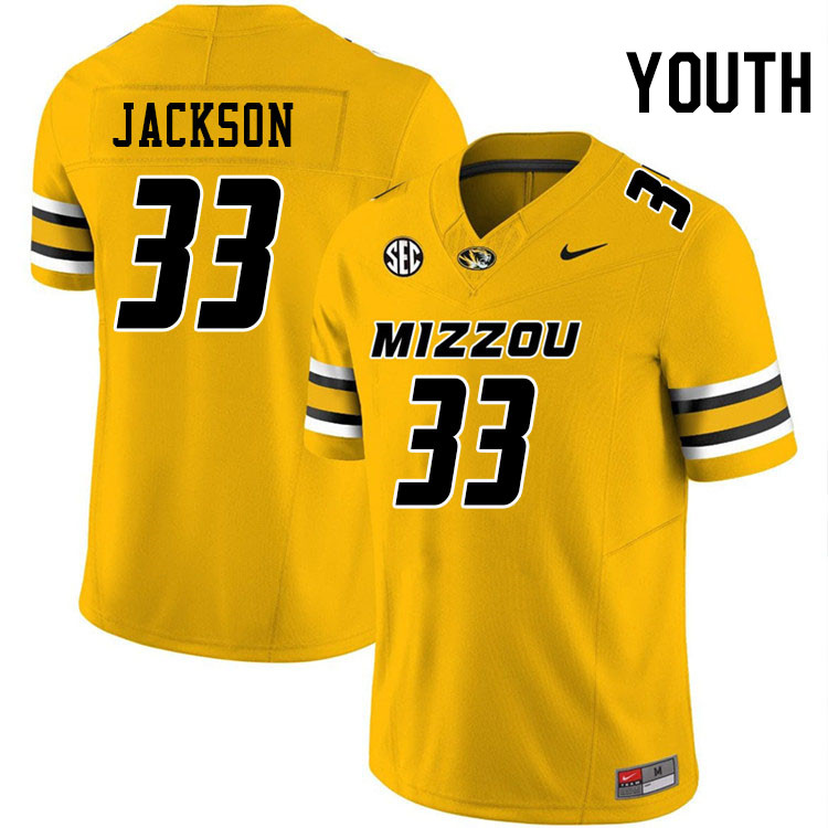 Youth #33 Bryce Jackson Missouri Tigers College Football Jerseys Stitched-Gold